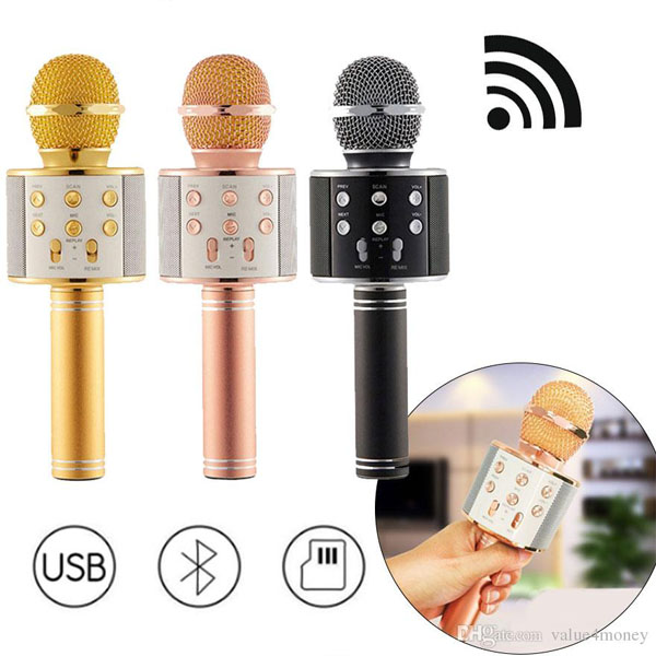 Microphone With Wireless Bluetooth Portable Rechargeable HIFI Mic Karaoke - WS-858"