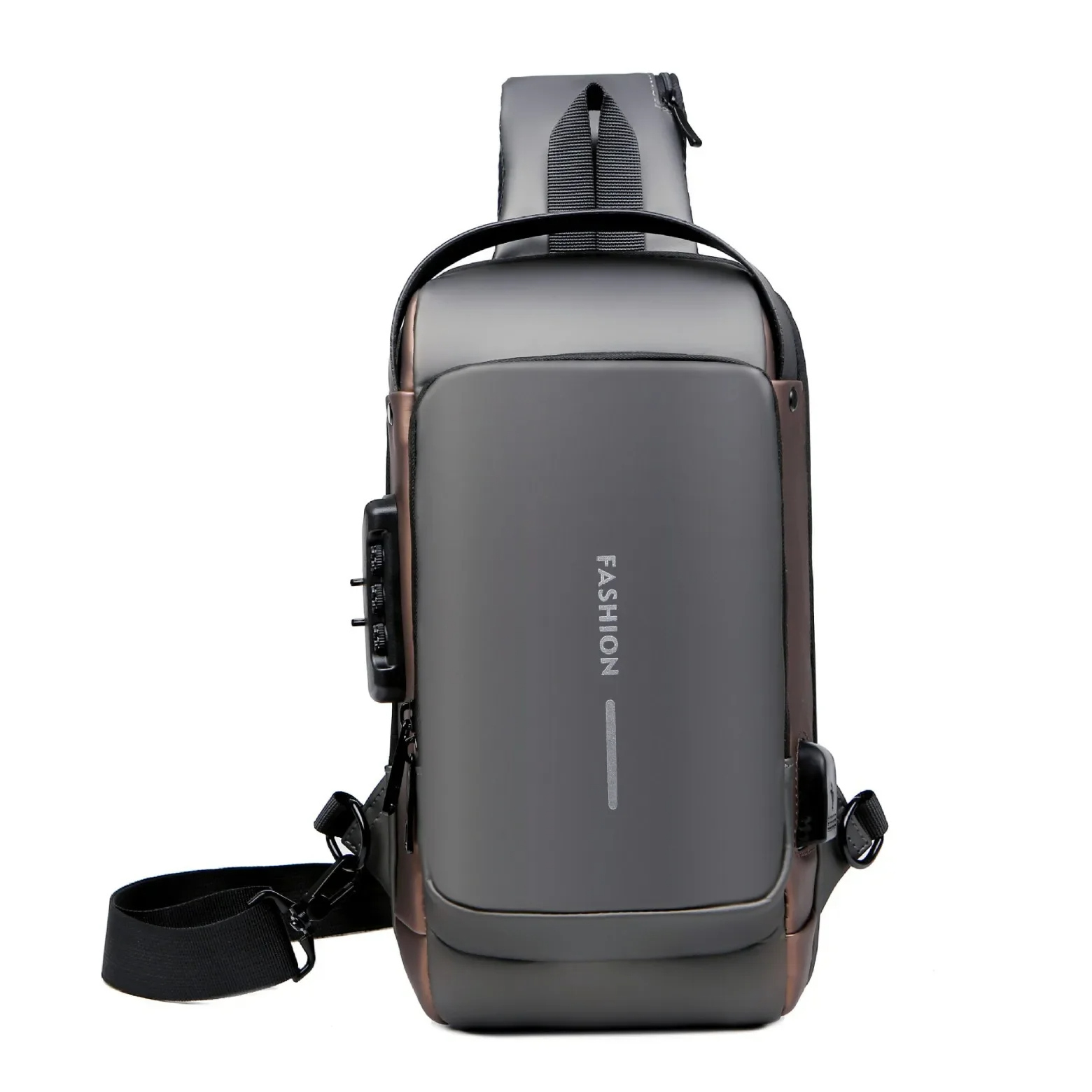Anti-Theft Sling Bag with USB Charging Port – Waterproof Crossbody Backpack for Men"
